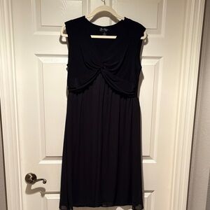 TravelSmith Black Sleeveless Knot-Front Midi Dress Size M